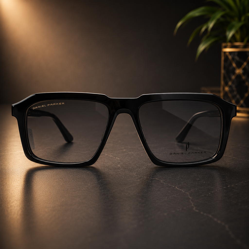 Premium Black Optical Frame with 3 Magnetic Polarized Clip-On Lenses -  BLK-OF-0073