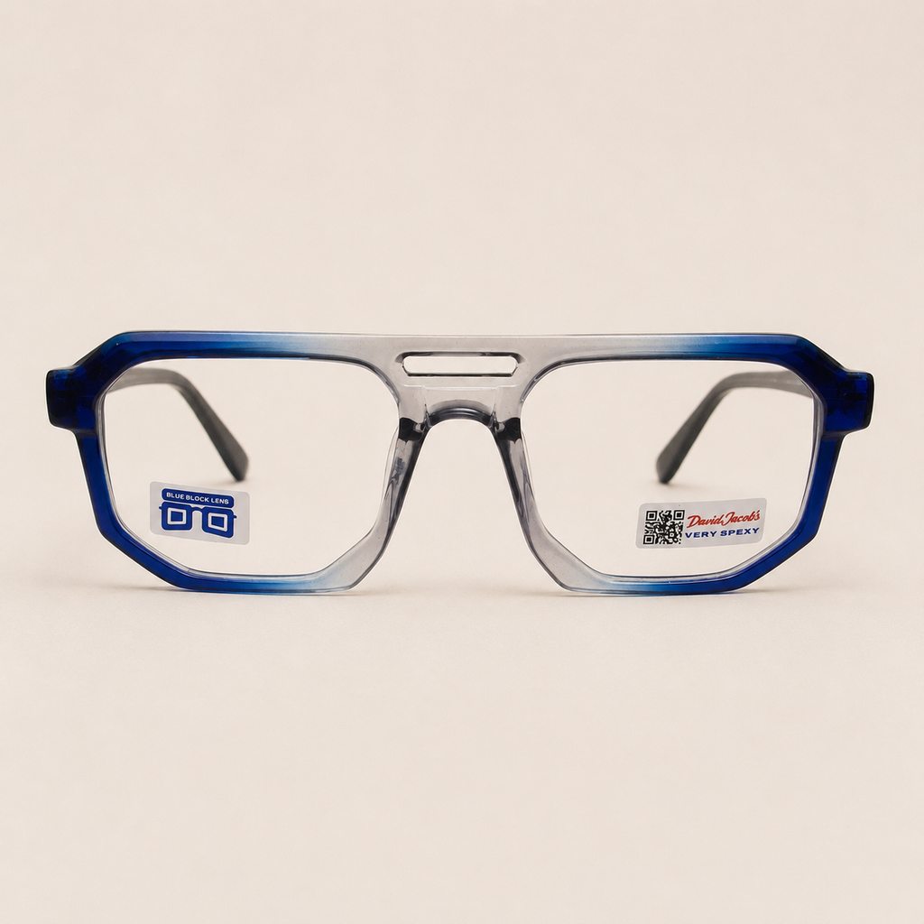 Gradient Blue Transparent Geometric Frame - BLK-OF-0075