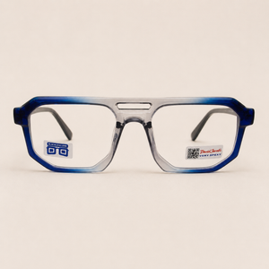 Gradient Blue Transparent Geometric Frame - BLK-OF-0075