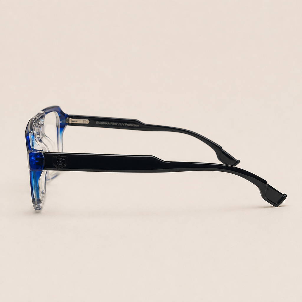 Gradient Blue Transparent Geometric Frame - BLK-OF-0075