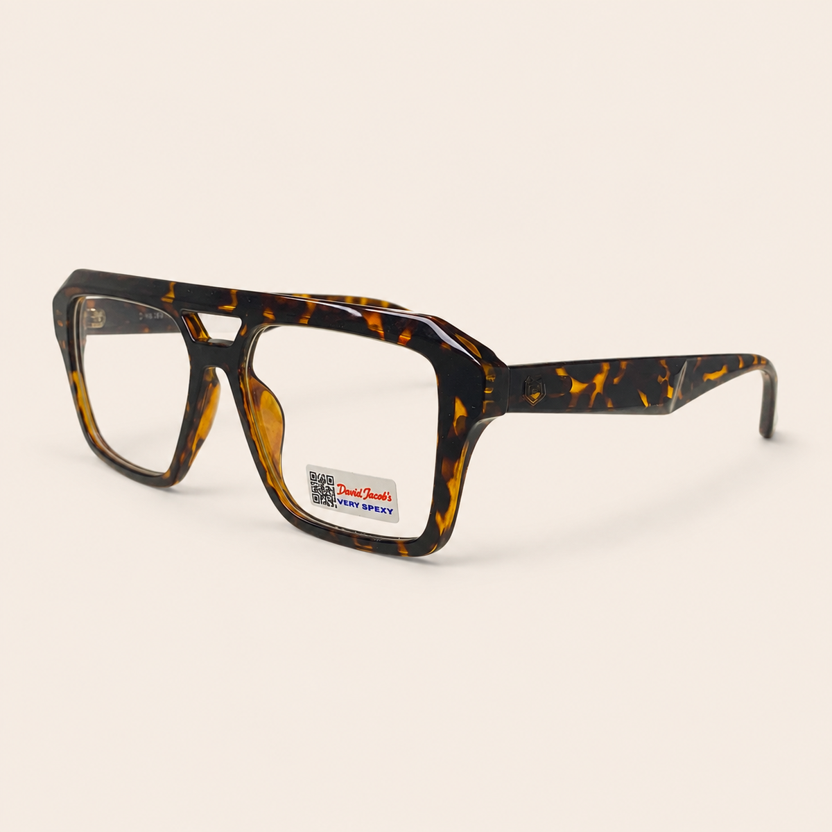 Tortoiseshell Geometric Aviator Optical Frame - BLK-OF-0077