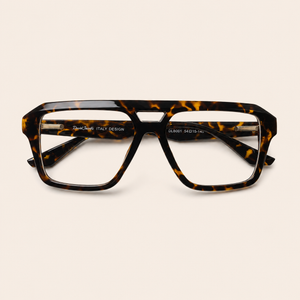 Tortoiseshell Geometric Aviator Optical Frame - BLK-OF-0077