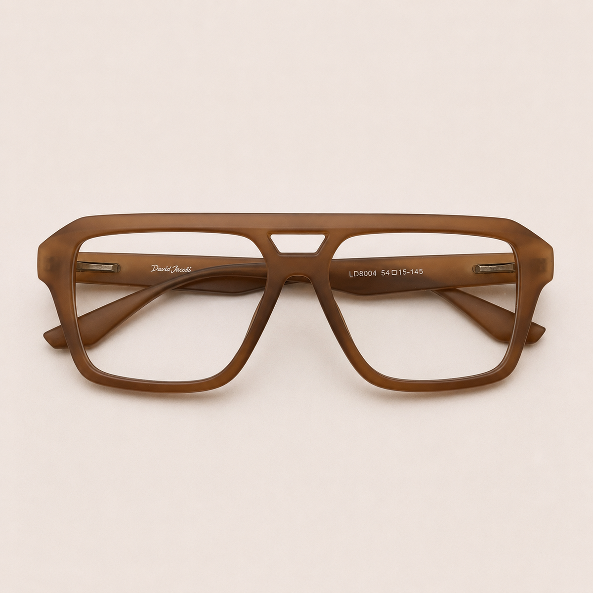 Caramel Brown Geometric Aviator Optical Frame - BLK-OF-0079