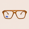 Caramel Brown Geometric Aviator Optical Frame - BLK-OF-0079