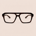 Dark Tortoise Geometric Aviator Optical Frame - BLK-OF-0080