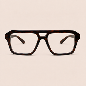 Dark Tortoise Geometric Aviator Optical Frame - BLK-OF-0080