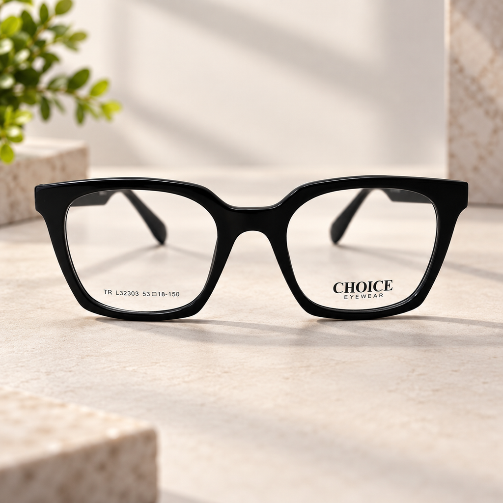 Classic Black Geometric Optical Frame - BLK-OF-0084