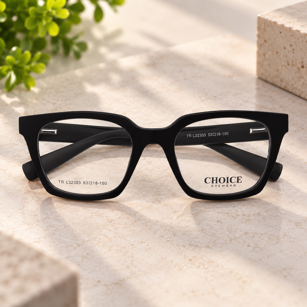 Classic Black Geometric Optical Frame - BLK-OF-0084