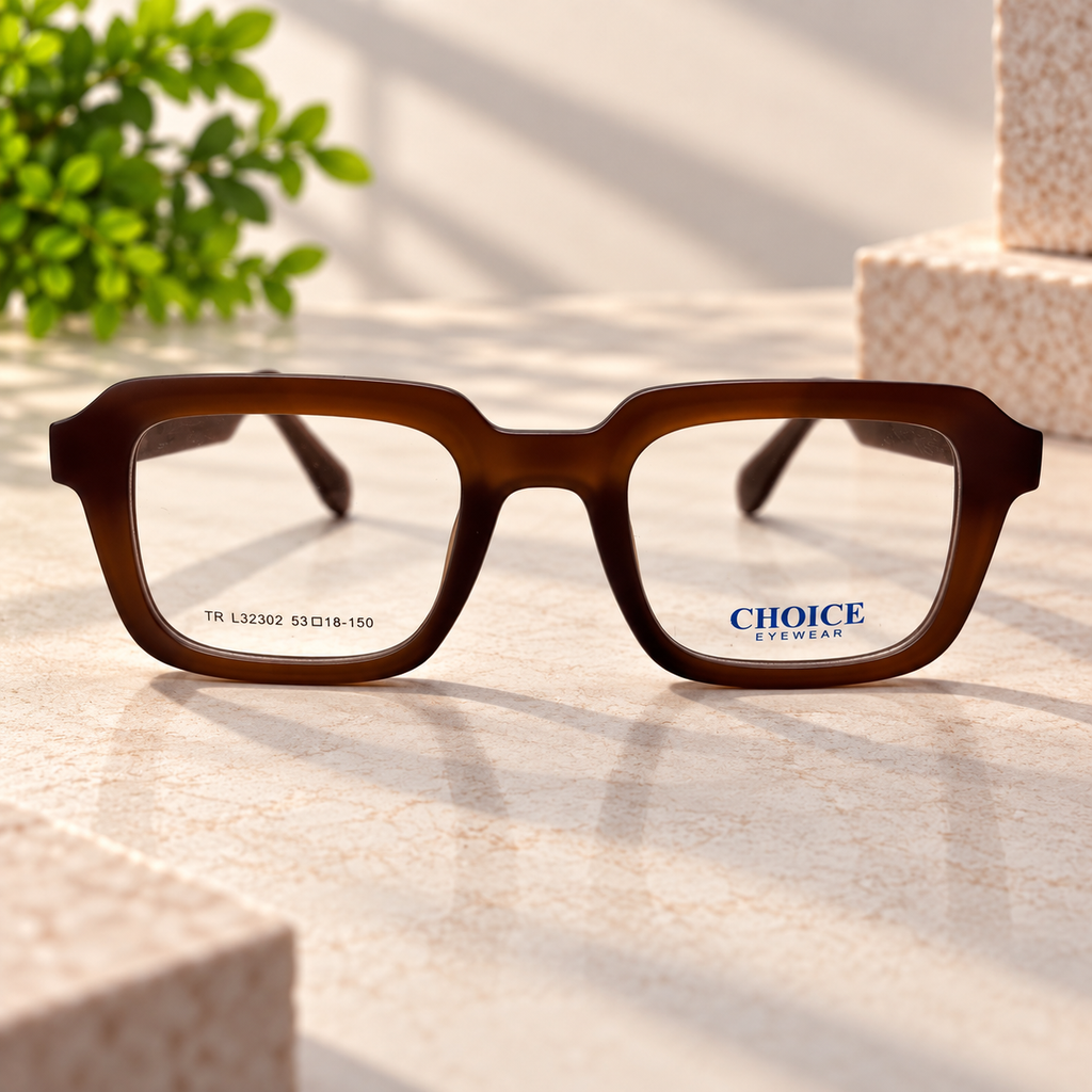 Dark Brown Square Optical Frame - BLK-OF-0086