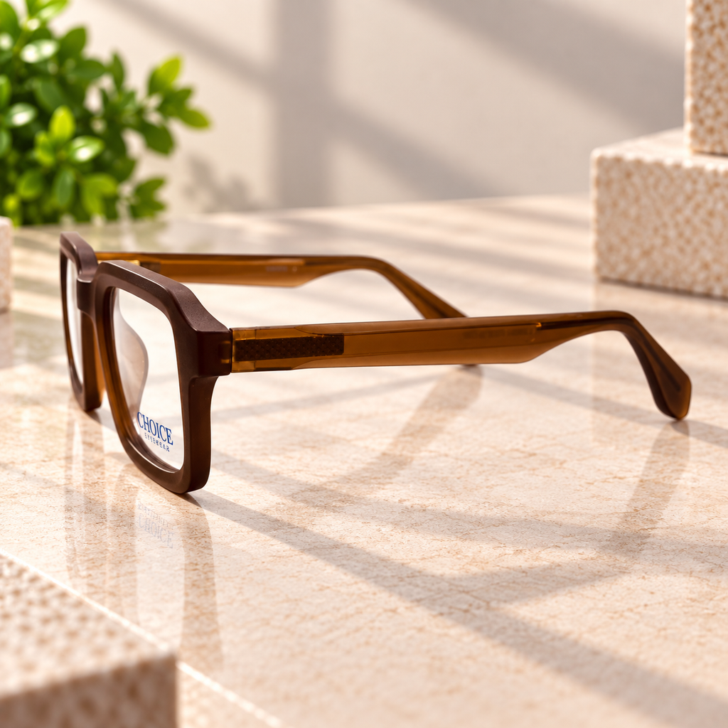 Dark Brown Square Optical Frame - BLK-OF-0086