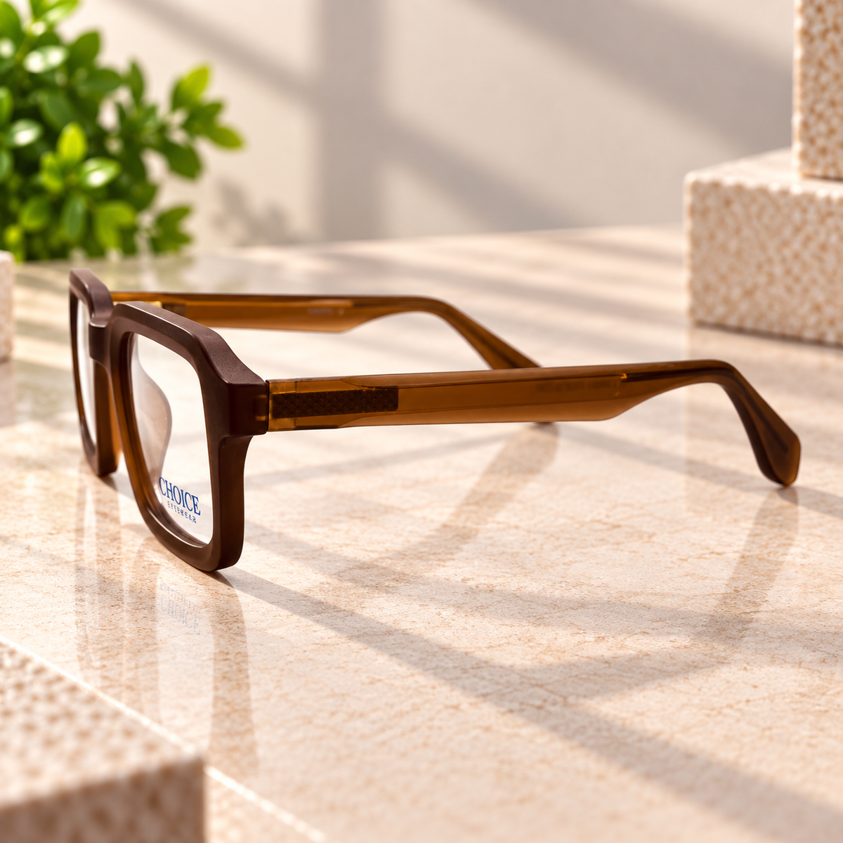 Dark Brown Square Optical Frame - BLK-OF-0086