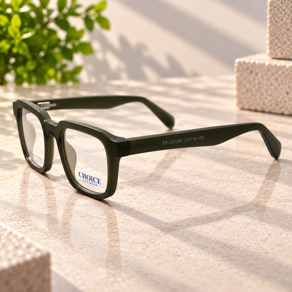 Matte Black Geometric Square Optical Frame - BLK-OF-0088