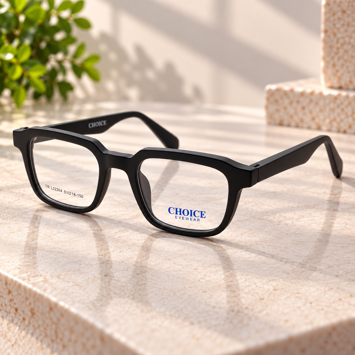 Matte Black Geometric Square Optical Frame - BLK-OF-0088