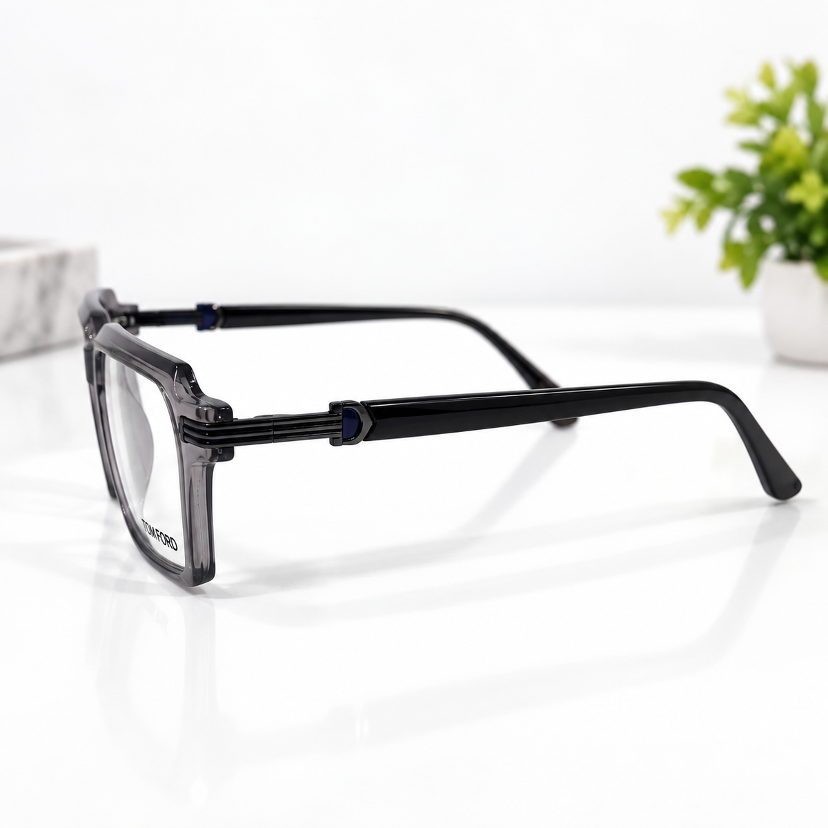 Tom Ford Smoke Grey Square Optical Frame - BLK-OF-0092