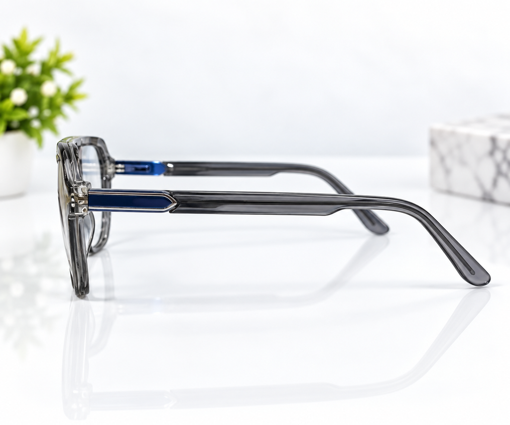 Tom Ford Smoke Grey Aviator Optical Frame - BLK-OF-0095