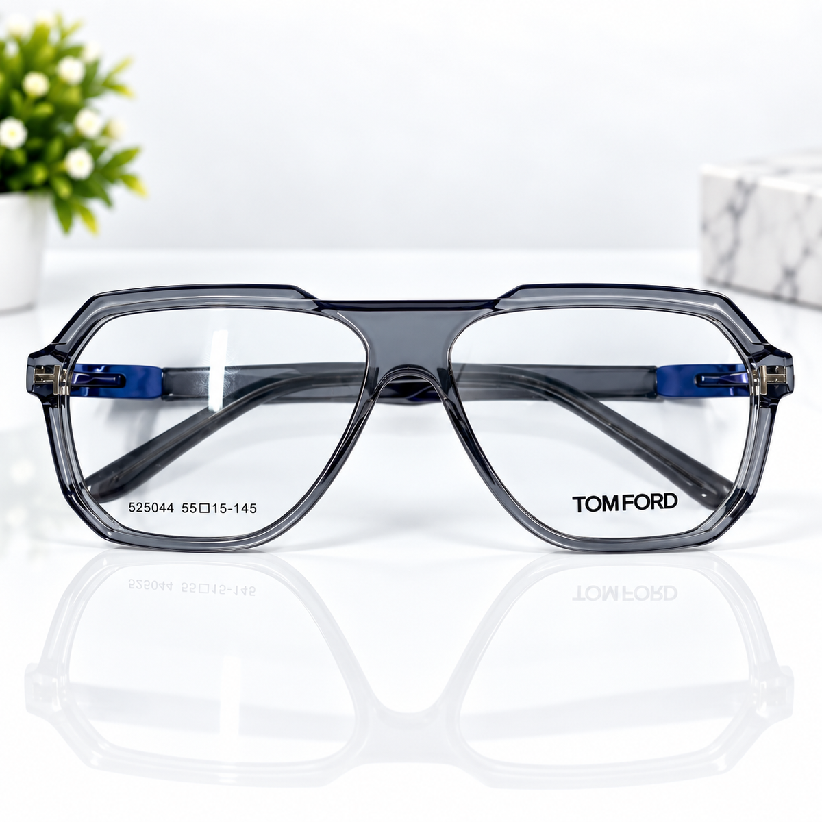 Tom Ford Smoke Grey Aviator Optical Frame - BLK-OF-0095