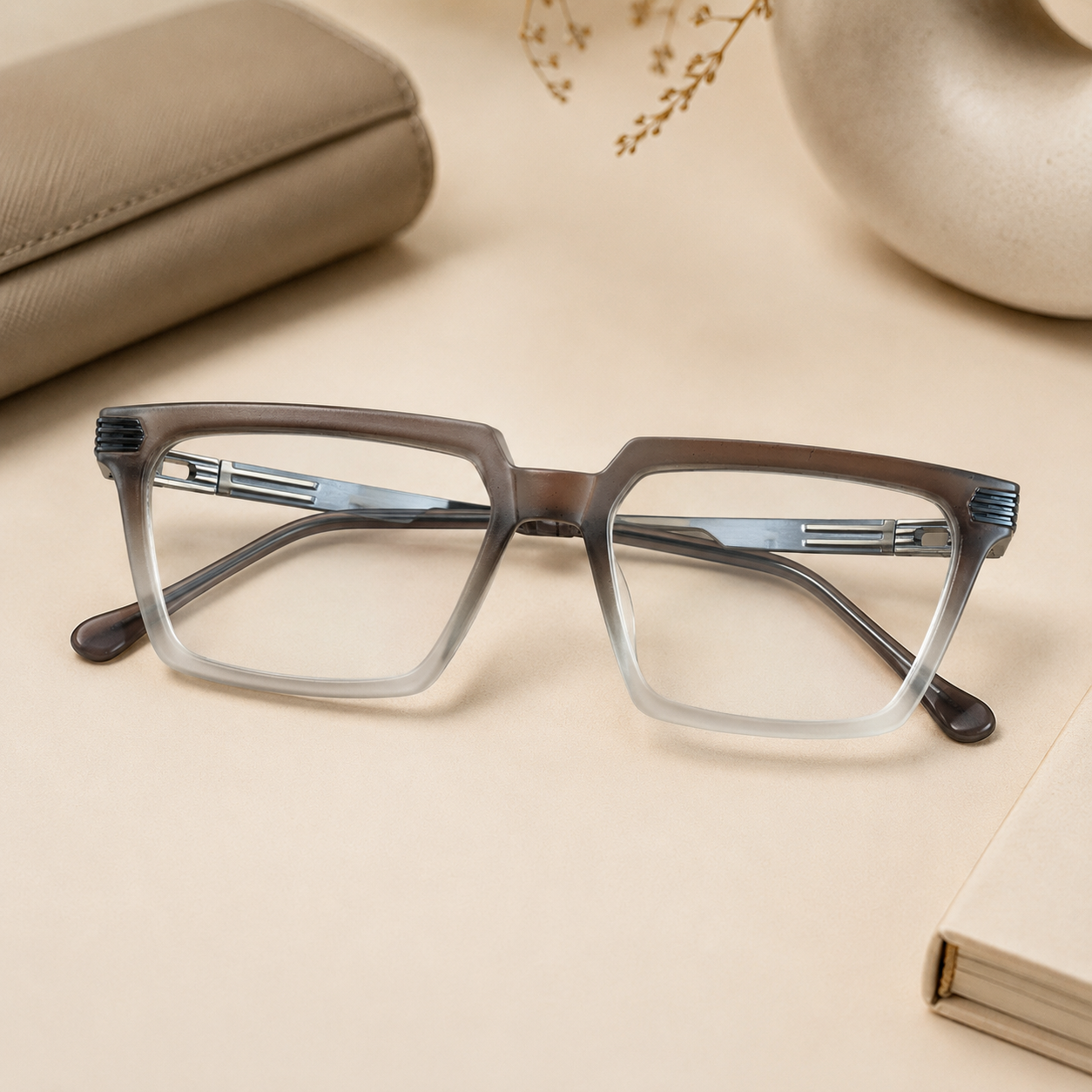 Premium Tow Toned Square Frame - BLK-OP-0026
