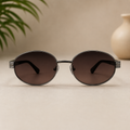 Classic Oval Metal Sunglasses – Gunmetal Black - BLK-SG-0011