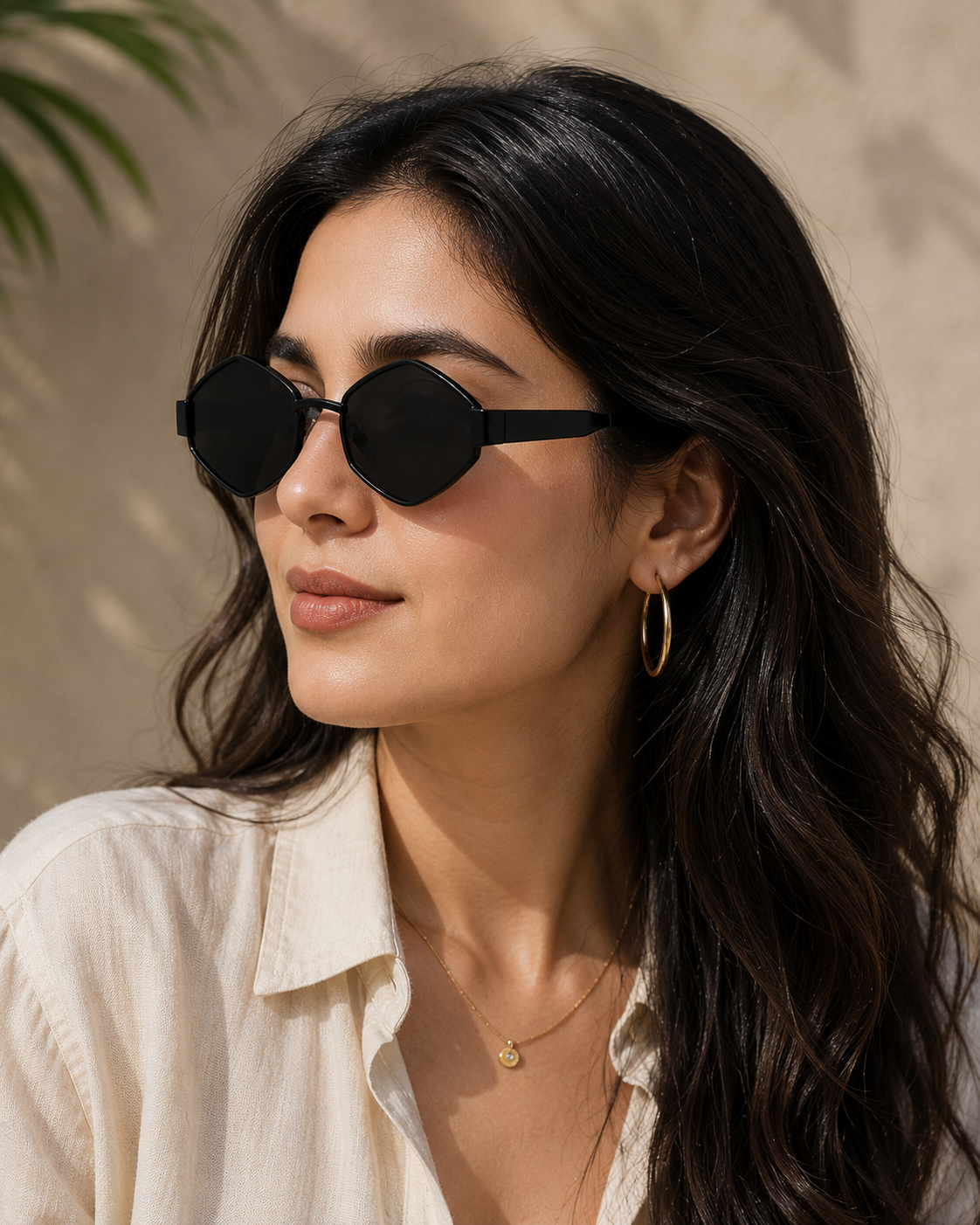 Geometric Black Polygon Sunglasses - BLK-SG-0012