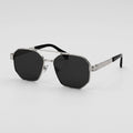 Hexa Aviator Sunglasses – Silver & Black - BLK-SG-0013