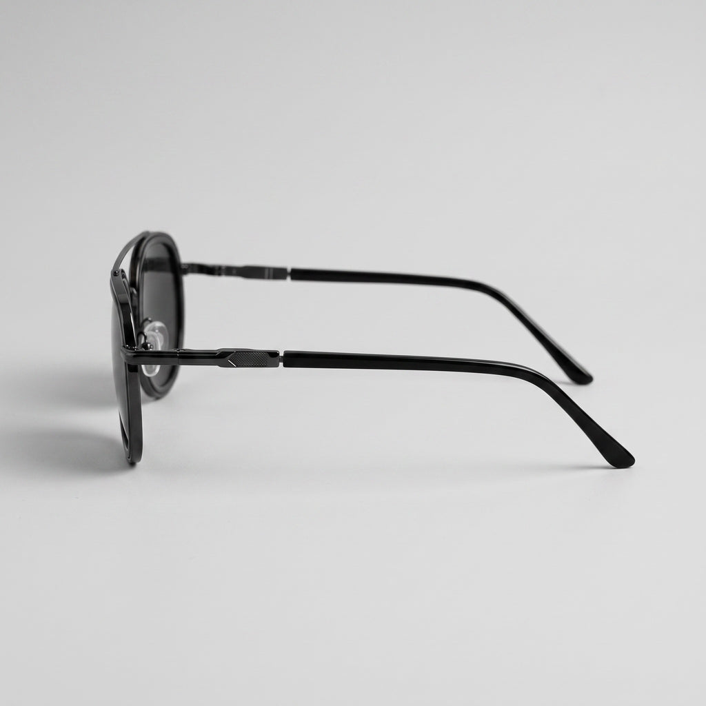 Classic Aviator  Gunmetal Black Sunglasses - BLK-SG-0015