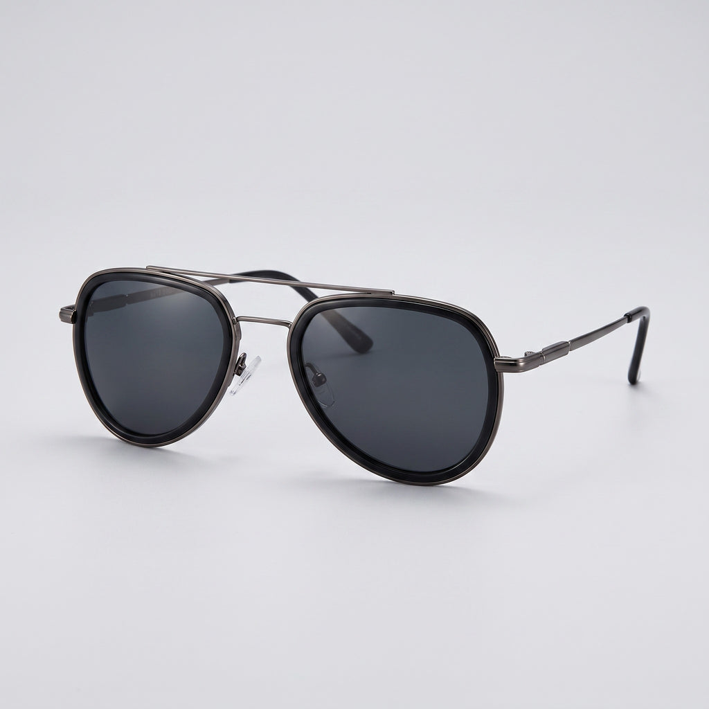Classic Aviator  Gunmetal Black Sunglasses - BLK-SG-0015