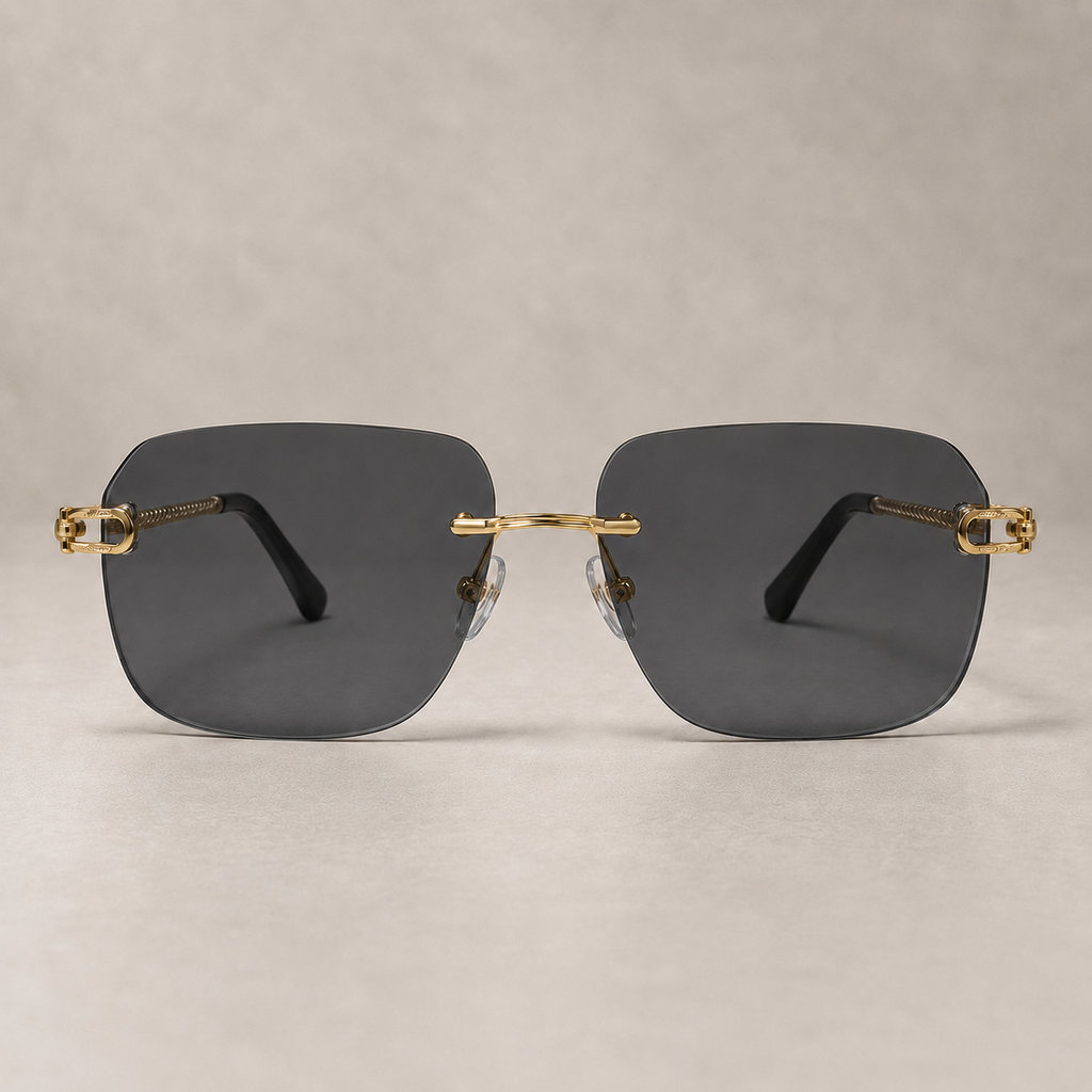 Cartier Rimless Rectangular Gold With Transition Glasses - CT-OF-0011