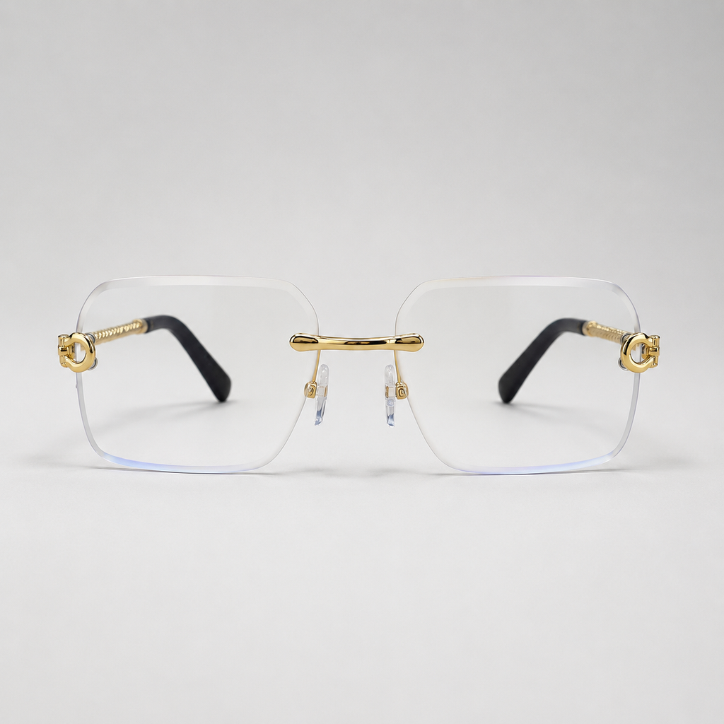 Cartier Rimless Rectangular Gold With Transition Glasses - CT-OF-0011