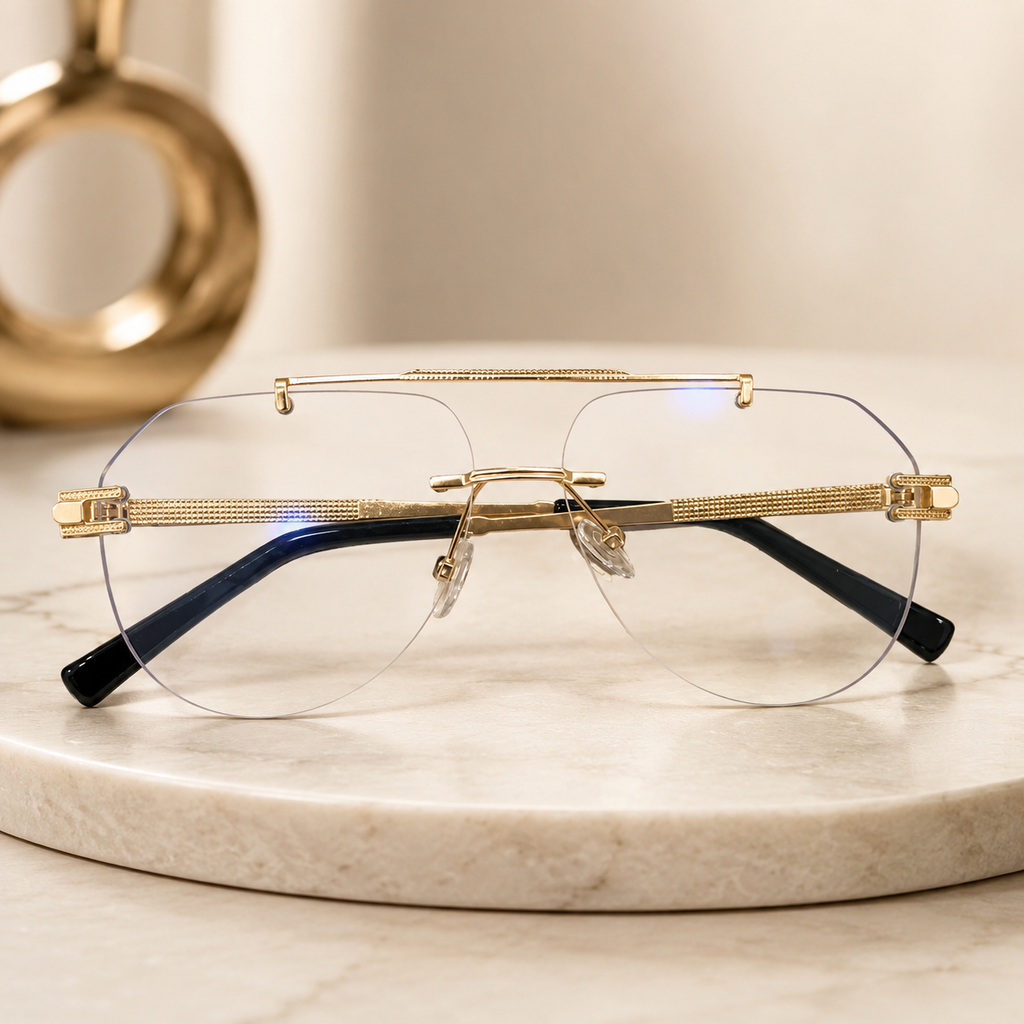 Cartier Rimless Navigator Gold With Transition Glasses - CT-OF-0013