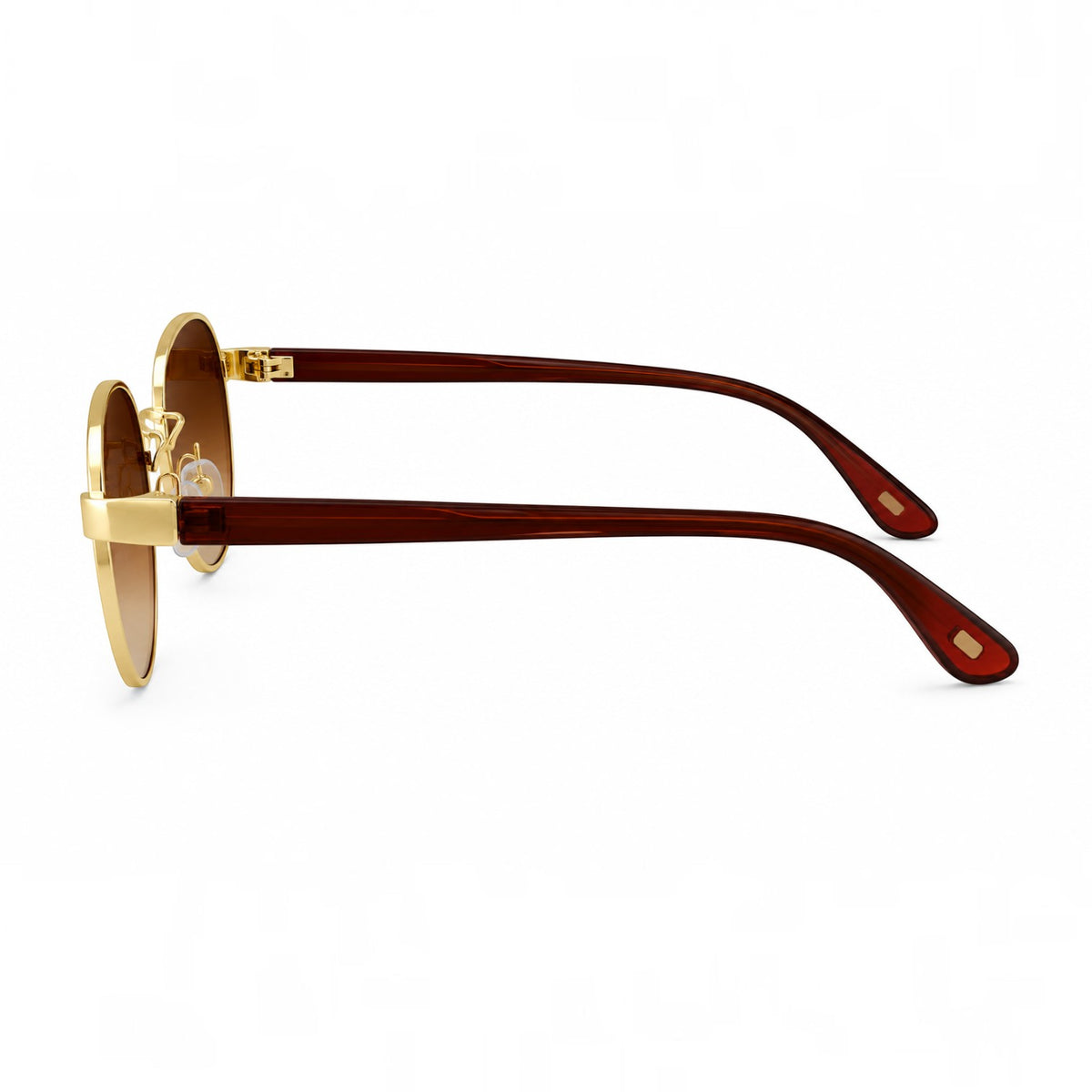 Gold UV400 Sunglasses – Vintage Metal Frame - BLK-SG-0003