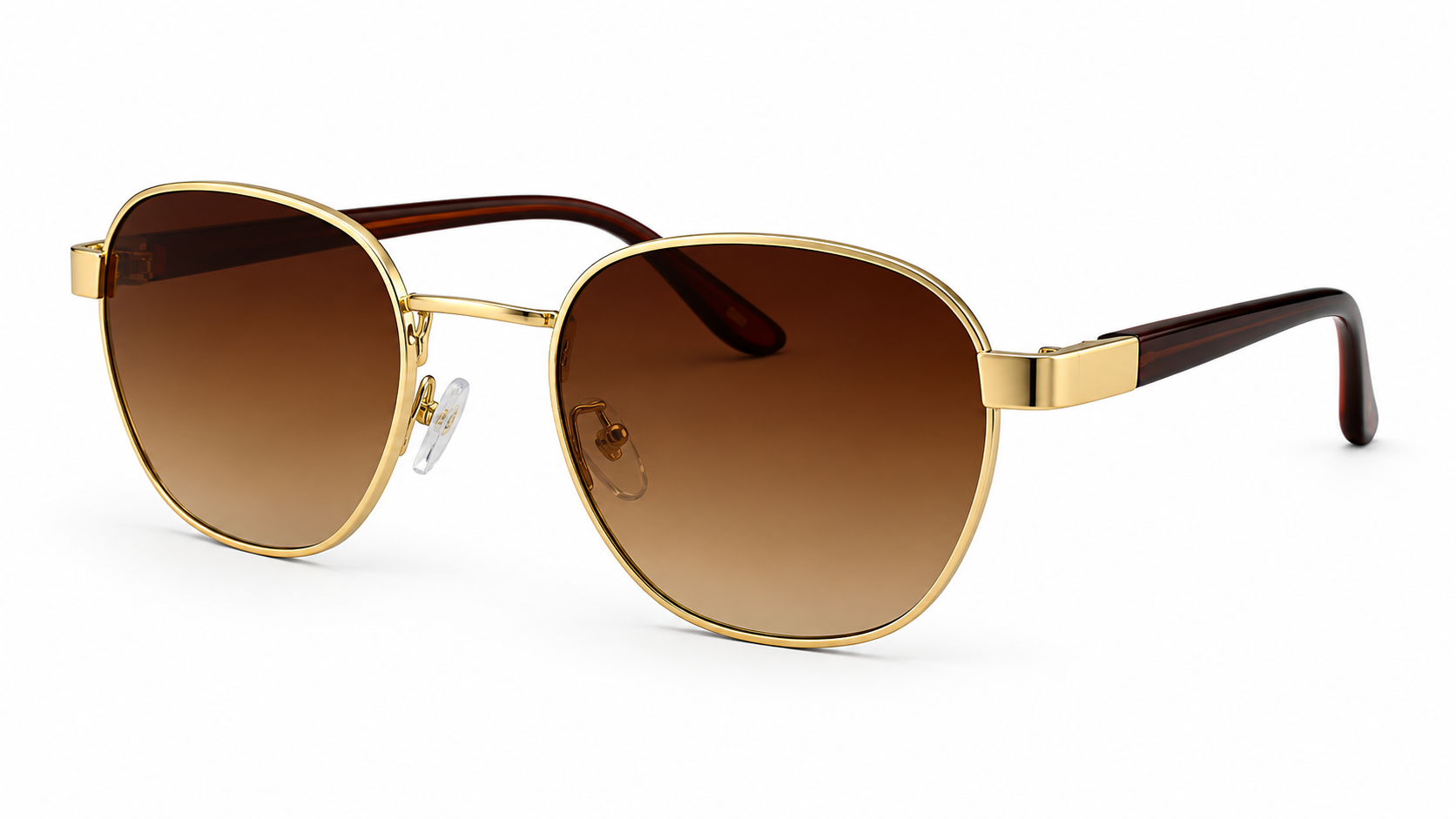 Gold UV400 Sunglasses – Vintage Metal Frame - BLK-SG-0003