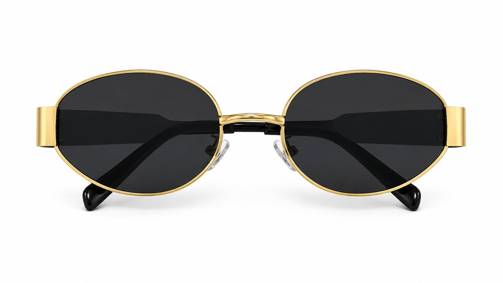 Gold Round Polarized Sunglasses – BLK-SG-0002