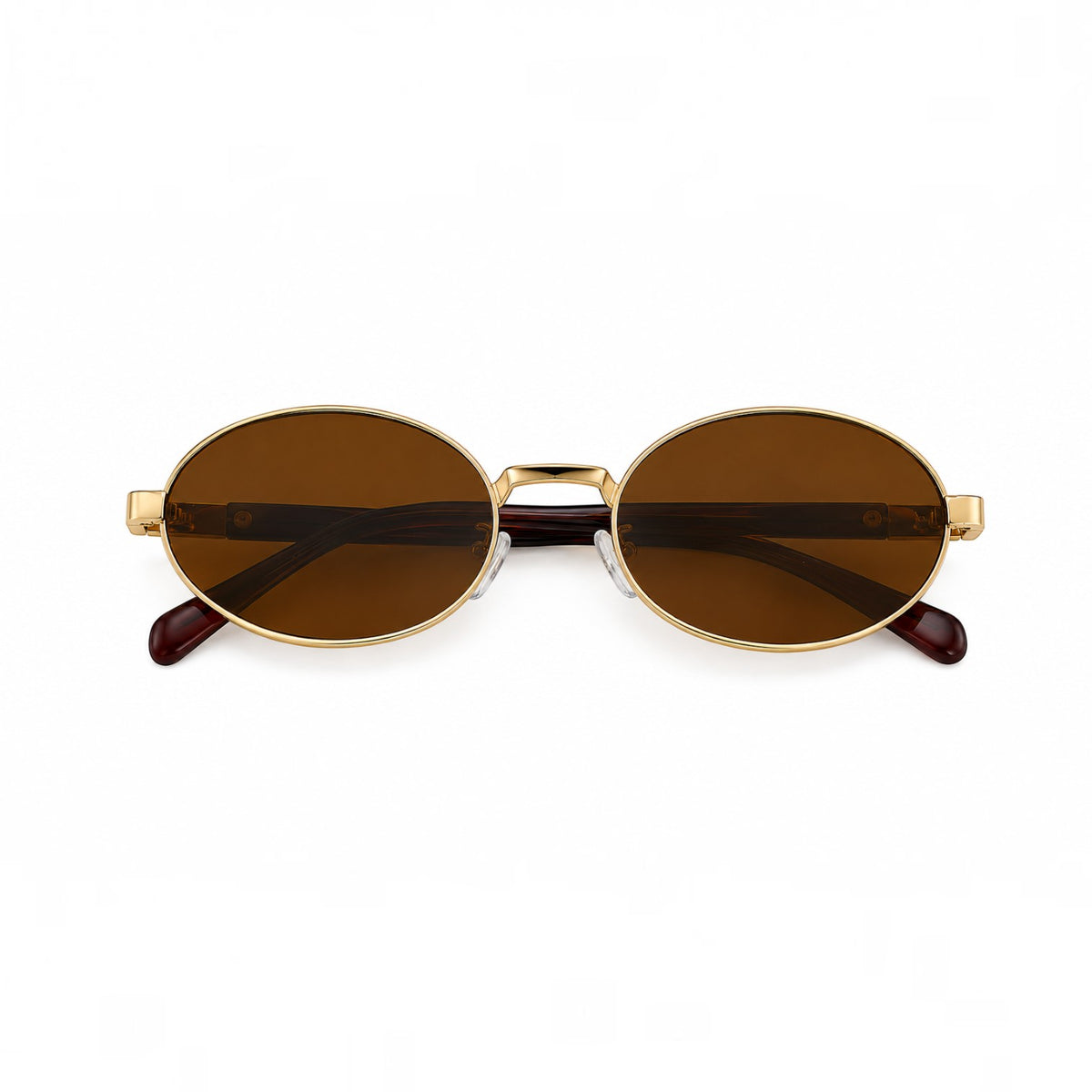 Polarized Oval Metal Sunglasses UV Protection - BLK-SG-0007