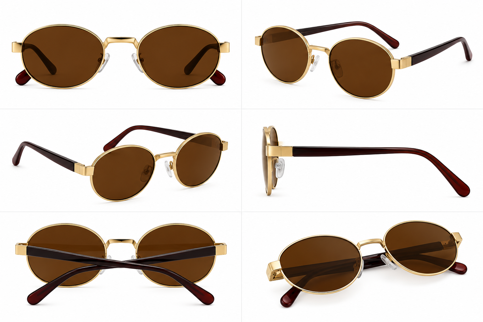 Polarized Oval Metal Sunglasses  100% UV Protection | Premium Quality - BLK-SG-0007