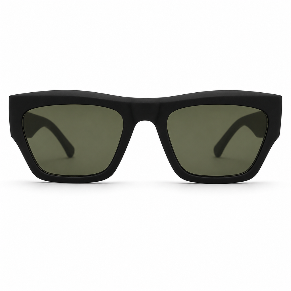Polarized Rectangular Black Sunglasses  100% UV Protection | Premium Quality - BLK-SG-0008