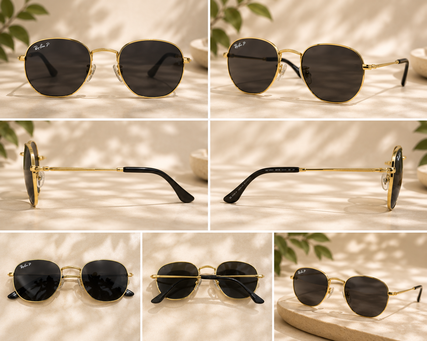 Product Title  Ray-Ban Polarized Geometric Gold Metal Sunglasses - RB-SG-0001