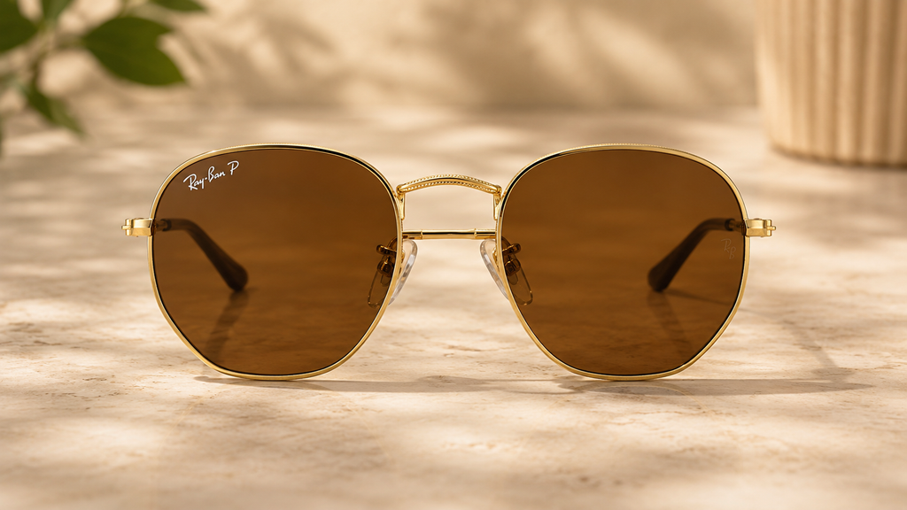 Product Title  Ray-Ban Polarized Geometric Gold Metal Sunglasses - RB-SG-0001