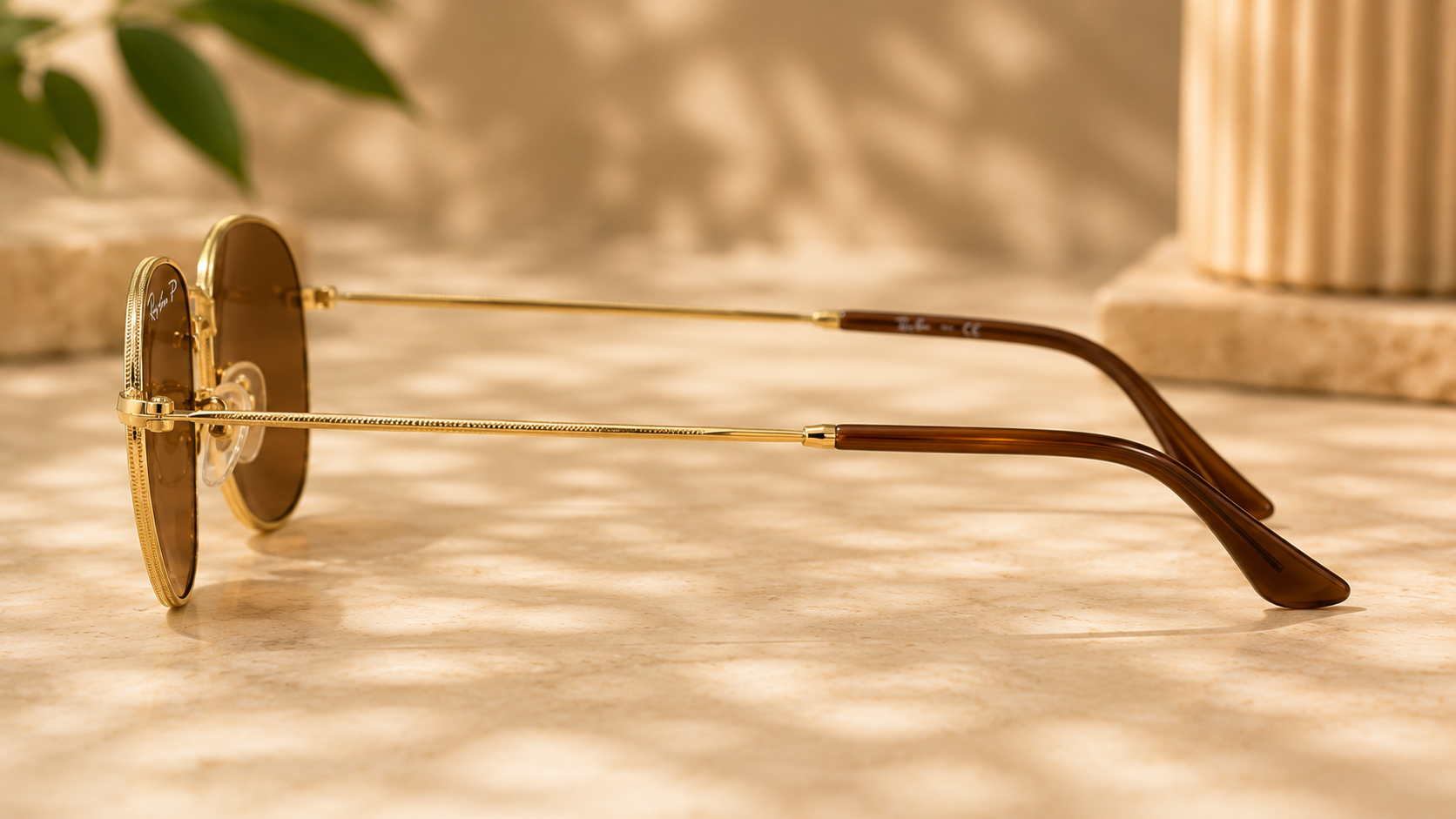 Product Title  Ray-Ban Polarized Geometric Gold Metal Sunglasses - RB-SG-0001