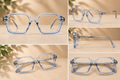 Product Title  BLINK Eyewear Crystal Blue Square Optical Frame  Premium Lightweight | Everyday Comfort - BLK-OF-0010