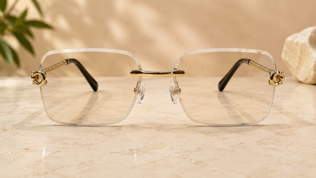 Cartier Rimless Rectangular Gold Optical Frame - CT-OF-0011