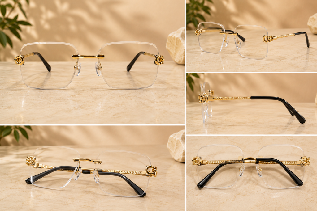 Cartier Rimless Rectangular Gold Optical Frame - CT-OF-0011