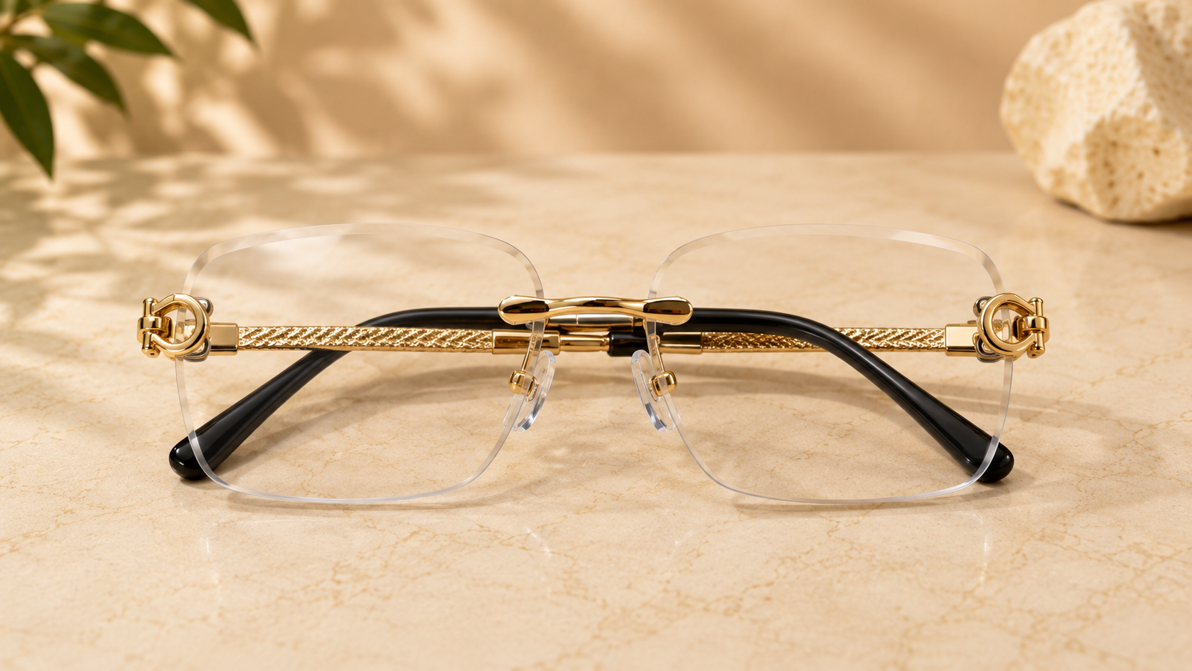 Cartier Rimless Rectangular Gold Optical Frame - CT-OF-0011