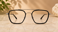 BLINK Eyewear Black Aviator Square Optical Frame  Premium Lightweight | Modern Business Collection - BLK-OF-0012