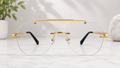 Cartier Rimless Navigator Gold Optical Frame With Transition Glasses  Luxury Collection | Premium Titanium Construction  - CT-OF-0013