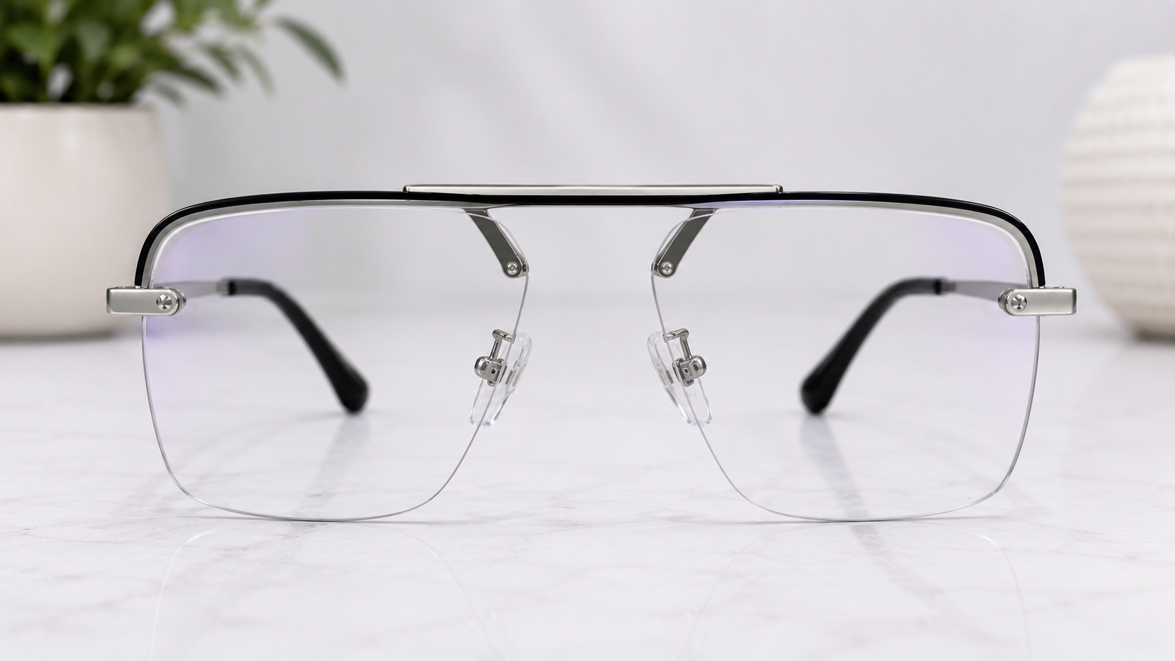 Cartier Rimless Navigator With Transition Glasses | UV400 Protection | Premium Lightweight - CT-PG-0015