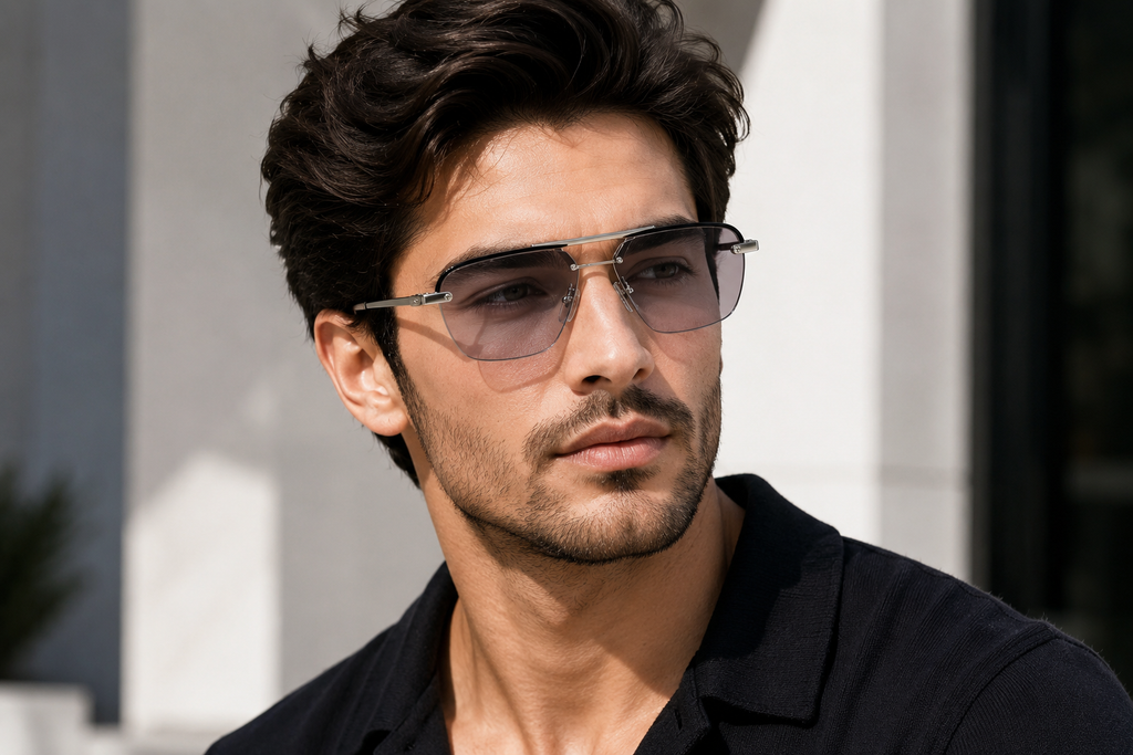 Cartier Rimless Navigator With Transition Glasses | UV400 Protection | Premium Lightweight - CT-PG-0015