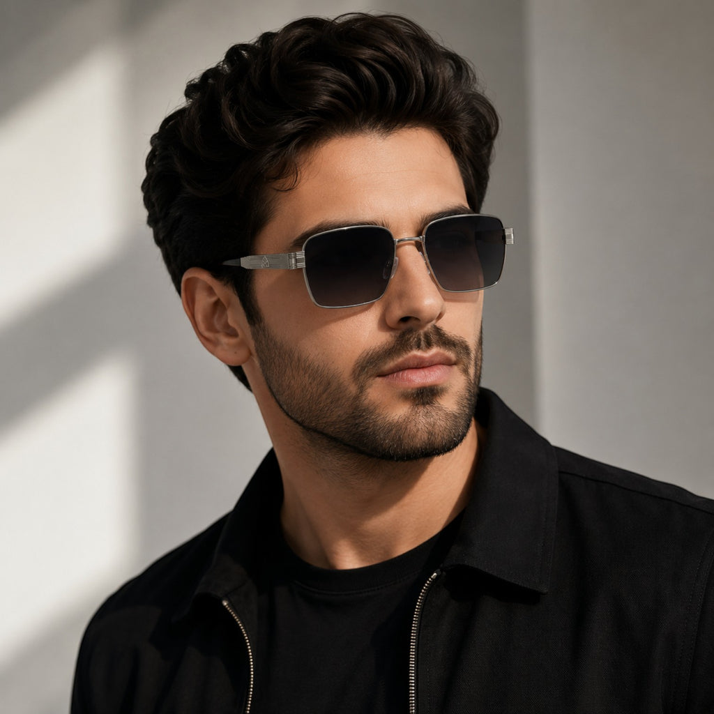Square Metal Sunglasses UV Protection - BLK-SG-0005
