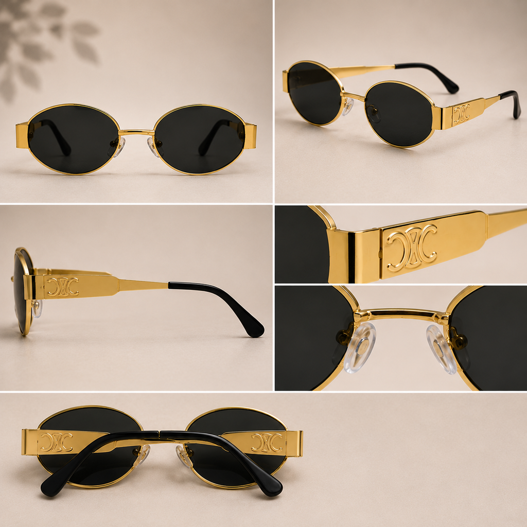 Gold Round Polarized Sunglasses – BLK-SG-0002