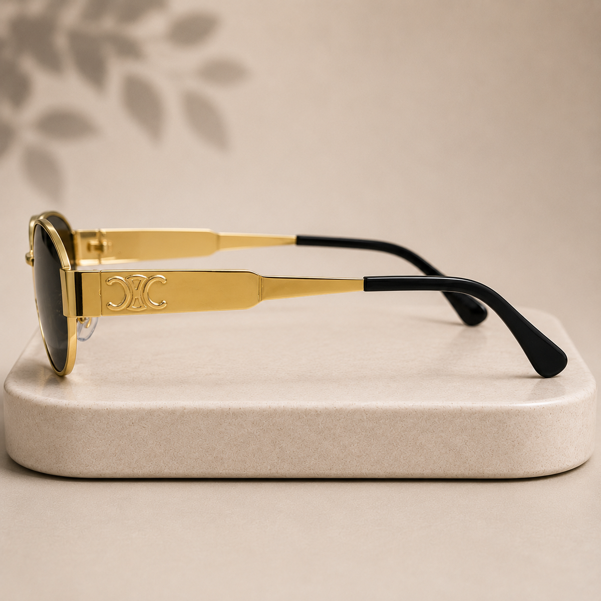 Gold Round Polarized Sunglasses – BLK-SG-0002