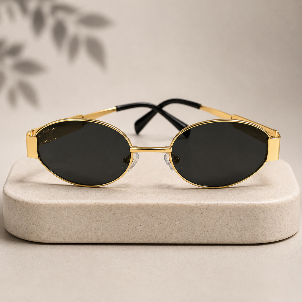 Gold Round Polarized Sunglasses – BLK-SG-0002